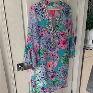 Lilly Pulitzer silk Floral Beaded Women's Dress